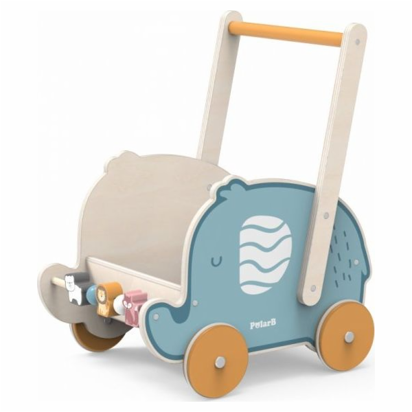 Hračky Viga Viga Polarb Wooden Trolley 2in1 Pusher Elephant