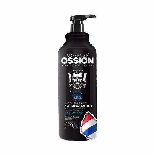Morfose morfose_ossion Barber Keratin Shampoo šampon pro všechny typy vlasů sůl zdarma 1000 ml