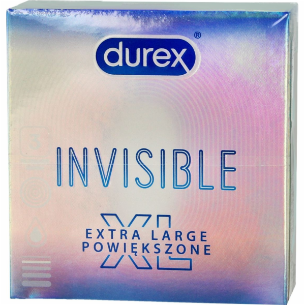 Durex durex kondomy neviditelné extra velké xl - zvětšené 1op. -3 ks