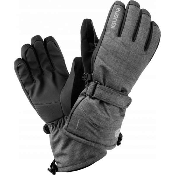 Lyžařské rukavice iguany Axel tmavě šedá melange/černá l/xl