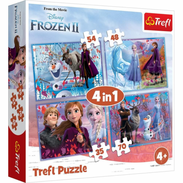 Puzzle 4in1 Land of Ice 2 (Frozen 2) - Cesta do neznáma