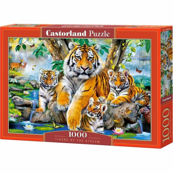 Puzzle 1000 prvků - tygři v proudu