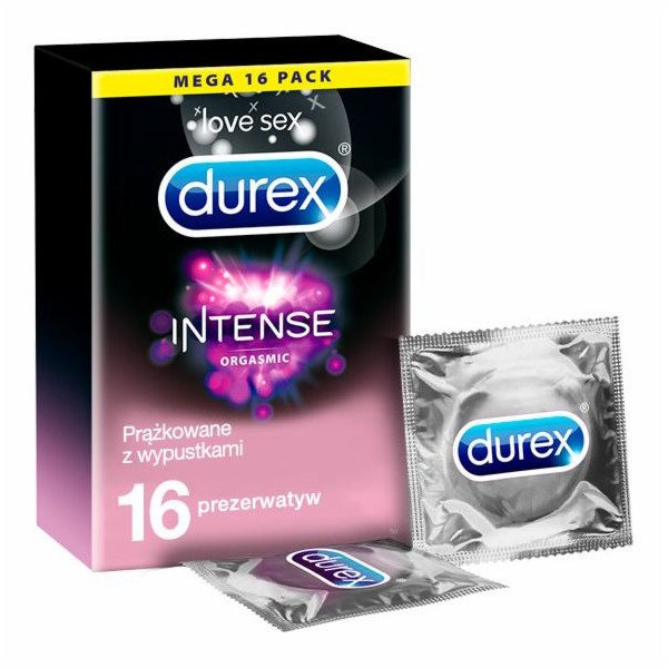 Durex durex_intense orgasmické žebrované kondomy s kartami a stimulujícím gelu 16 ks