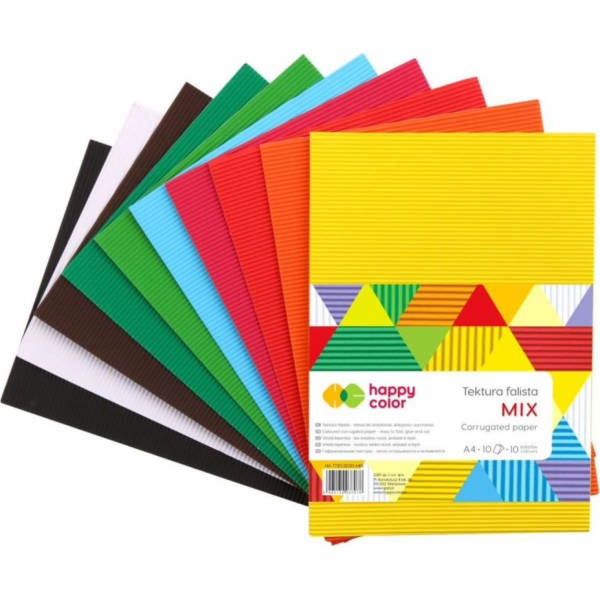 Happy Color Falist Cardboard A4 Mix of Colors 10 listů