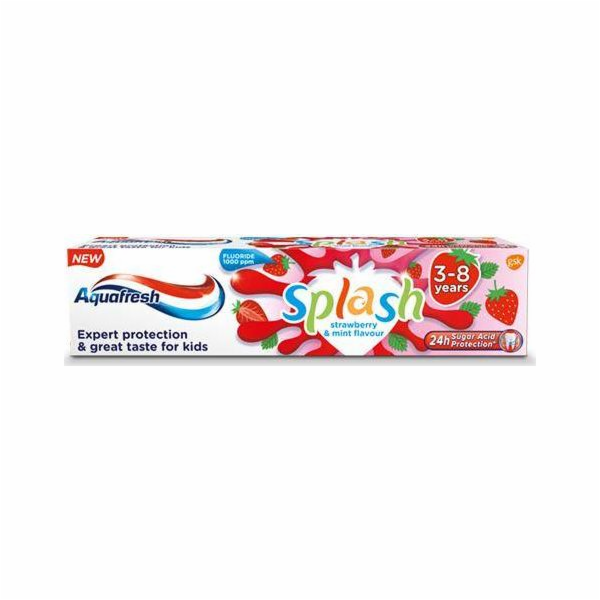 Aquafresh Splash zubní pasta pro děti 3-8 let staré jahody a máta 50 ml