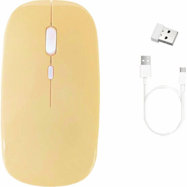 Strado Mouse Wireless Computer Mouse Bluetooth + Universal Radio (žlutá)