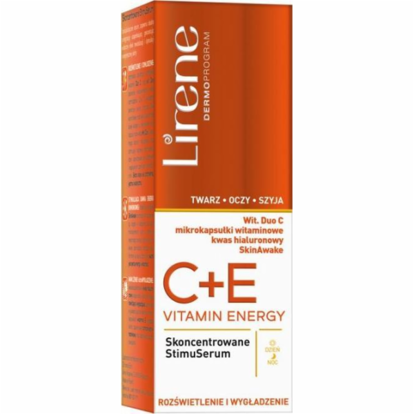 Energie lirene lirene_vitamin C + E koncentrovaná stimuserum pro obličej, krk a oči rozjasňují a vyhlazování 30 ml