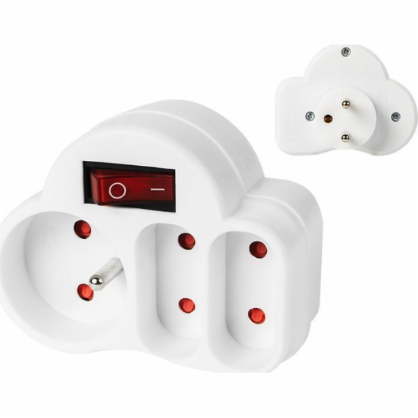 Plug-in plug-in plug-in s 1-gencher z/u + 2x euro white R-12ws