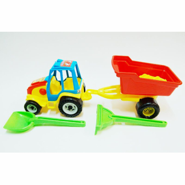 CHOIŃSKI Traktor s přívěsem, lopatou a hráběmi - CHOIŃ 381