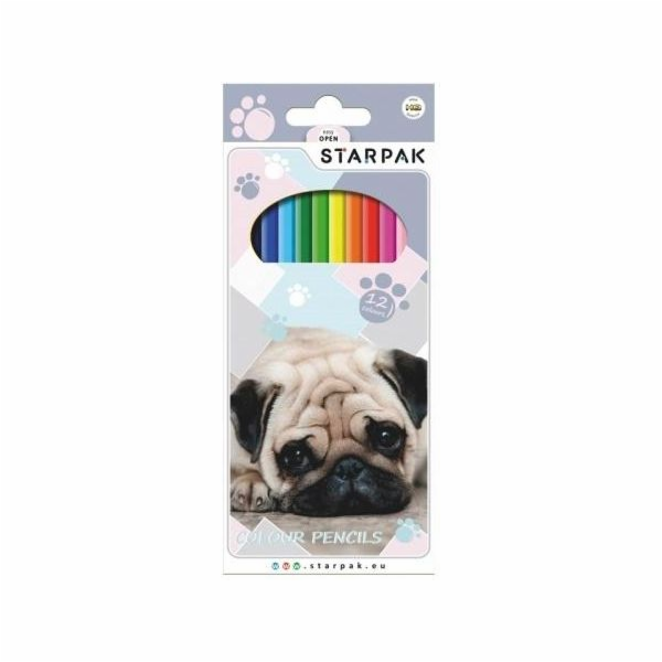 Tužky StarPak Pencils 12 Colors Dog (388296)