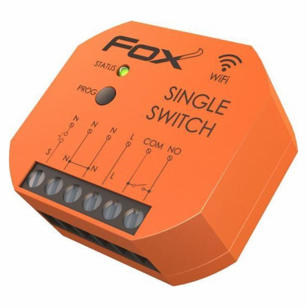 Jednokanálové relé F&F Fox Wi-Fi 230 V Single Switch Wi-R1S1P-P