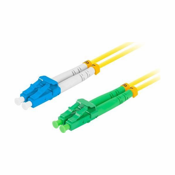 LANBERG optický patch cord SM LC/APC-LC/UPC duplex 2m LSZH G657A1 průměr 3mm, barva žlutá