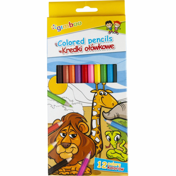 Gimboo tužky tužky šestihranné směs barev 12 ks