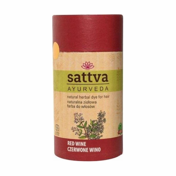 Sattva_natural bylinné barvivo pro vlasy Přírodní bylinné barvivo vlasy červené víno 150G