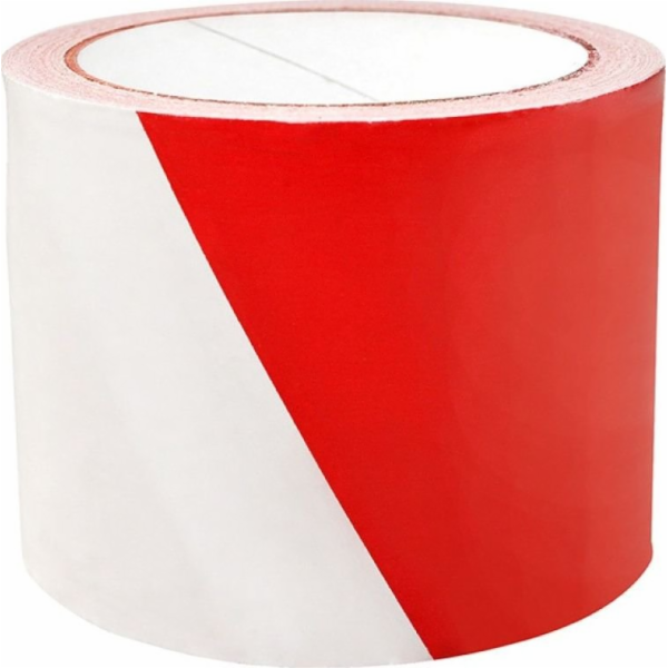 Varovná páska, 75 mm, 100 m, bílá a červená