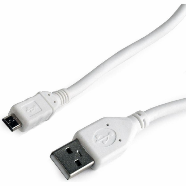 USB Gembird Micro USB, 2,0, 3M, bílý kabel (CCP-MusB2-AMBM-W-10)