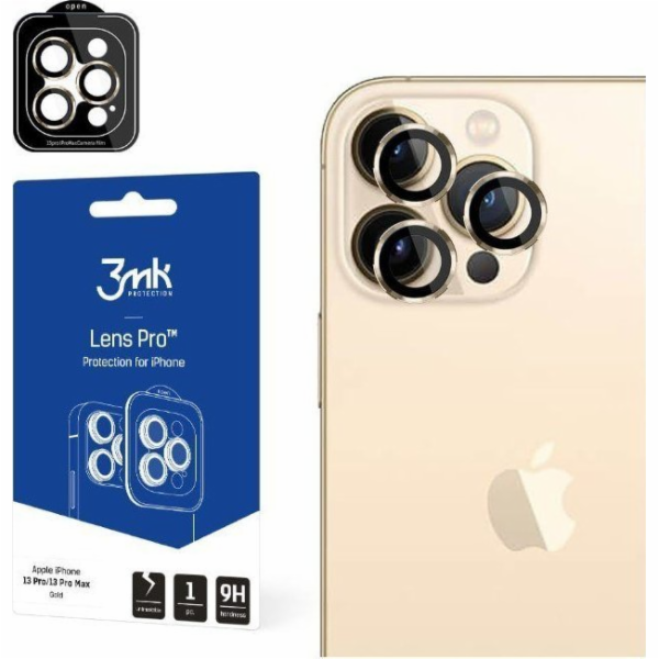 Hybridní sklo 3MK pro objektiv fotoaparátu 3MK Lens Protection Pro Apple iPhone 13 Pro/13 Pro Max zlatá/zlatá