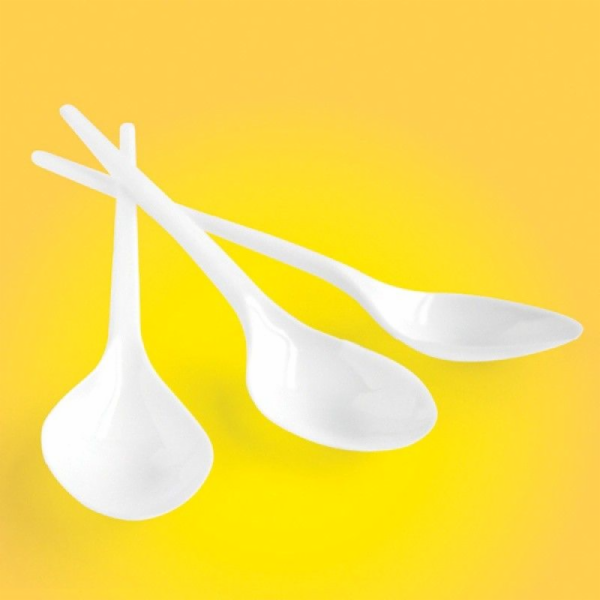 Kancelářské výrobky Plastové Office Spoon, 17 cm, 100 ks, bílá
