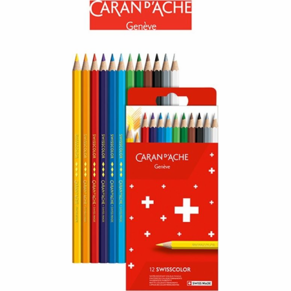 Caran D`arche Caran d ache SwissColor pastelky, lepenková krabička, 12 ks.