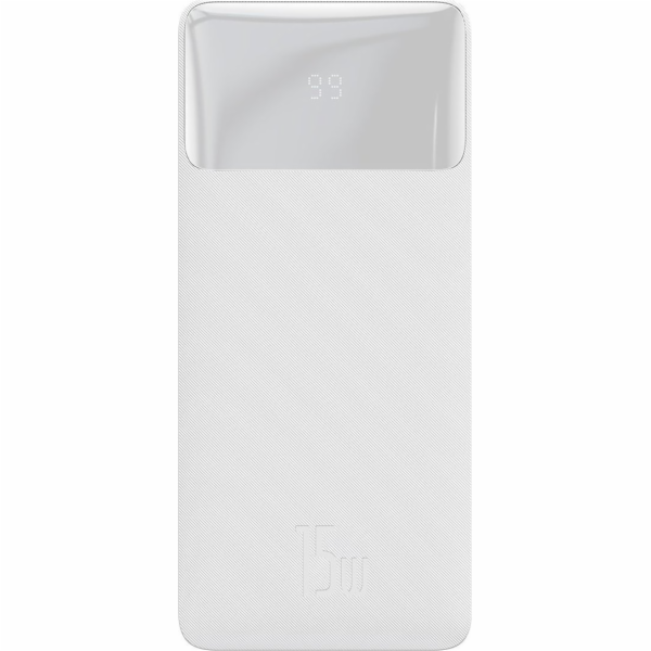 PowerBank Baseus Baseus Bipow Powerbank s 10 000 mAh 15 W White (Overseas Edition) + USB -A kabel - Micro USB 0,25 m bílá (PPBD050002)