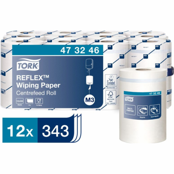 Tork Tork Reflex - čištění papíru v malé roli pro lehké nečistoty, 1 -vrstva, pokročilá - bílá