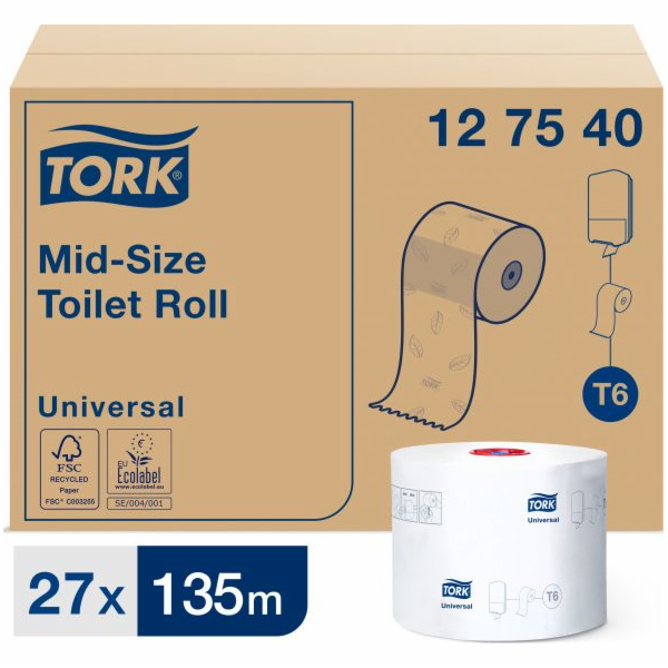 Tork Tork - toaletní papír pro dávkovač s automatickou změnou válce - 135 m