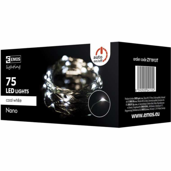 Emos Xmas Nano Timer LED pro bílý studený kabel 75 ks. (Zy1913t)