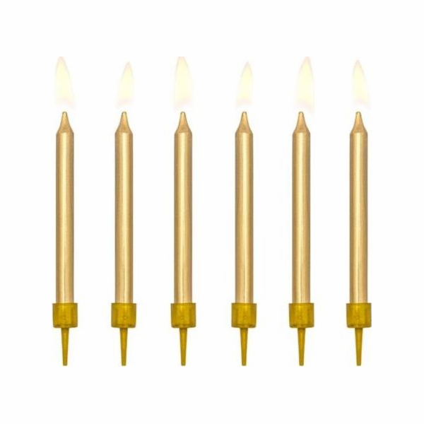 Narozeninové svíčky na párty, zlato, 6 cm, 6 univerzální