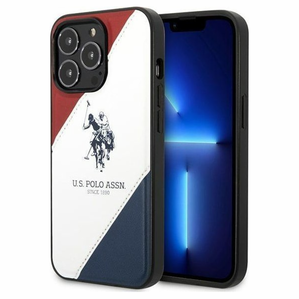 US Polo US Polo Case pro iPhone 14 Pro Max 6.7 White/White Tricolor Relissed