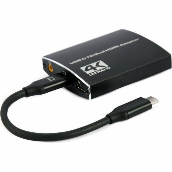 Gembird A-CM-HDMIF2-01 USB-C to dual HDMI adapter 4K 60Hz black