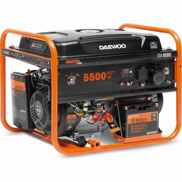Daewoo GDA 6500E engine-generator 5000 W 30 L Petrol Orange Black