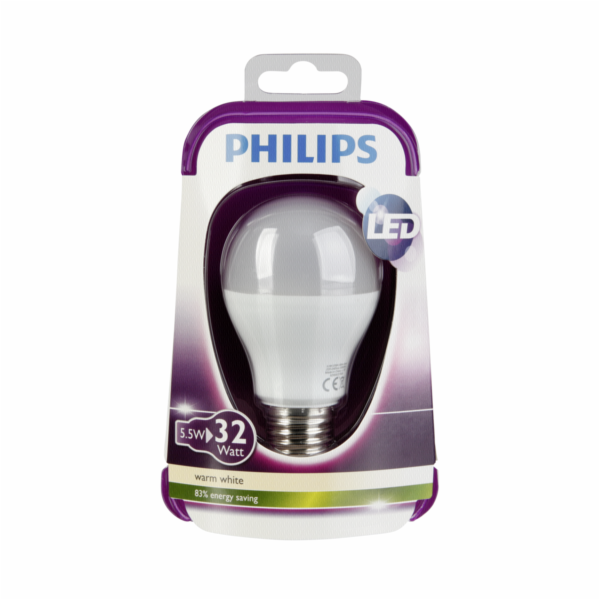 Žárovka Philips LED E27 6W, teple bílá