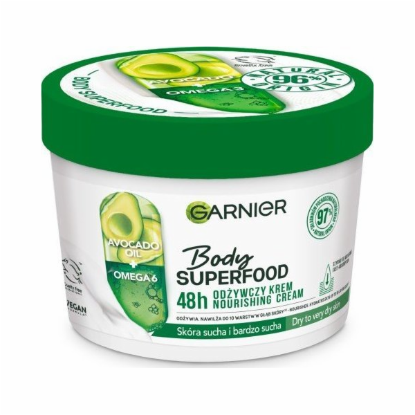 Garnier_body Superfood Noushing Cream Nutriční krém pro suchý a velmi suchý avokádo 380 ml