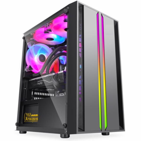CRONO skříň Mini Tower PCC-200-3/ bez zdroje/ bez ventilátorů/ 1x USB 3.0/ 2x USB 2.0/ černý