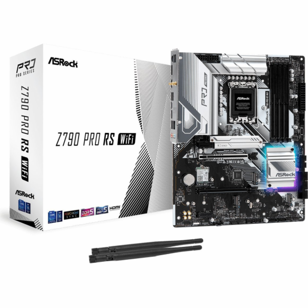 ASRock Z790 Pro RS WiFi / Intel Z790 / LGA1700 / 4x DDR5 DIMM / 4x M.2 / HDMI / DP / USB-C / ATX