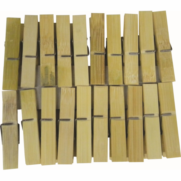 Kolíčky na prádlo 20 ks 6 cm bambus