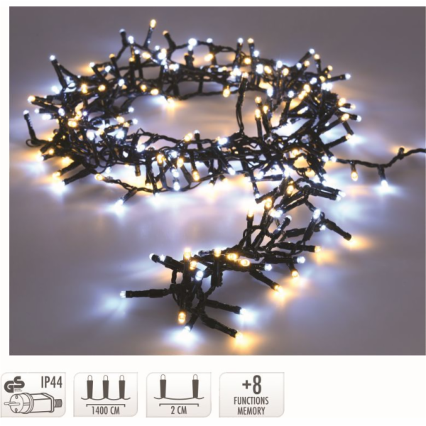 Světla vánoční 400 LED žárovek teplá bílá vnitřní i v