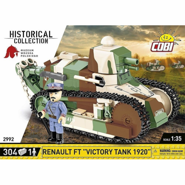 Cobi Cobi 2992 Historická sbírka Velká válka francouzský renault FT Victory Tank 1920 tank