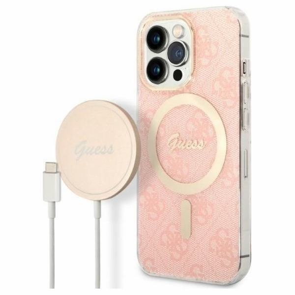 Hádej Case Case + Wireless Charger GUBPP13LH4EACSP Apple iPhone 13 Pro Pink/Pink Hard Case 4G Print Magsafe