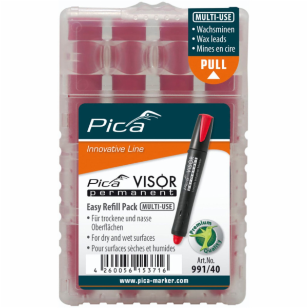 Pica VISOR permanent replacement refills red