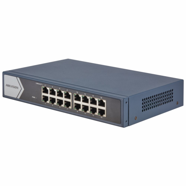 HIKVISION switch DS-3E0516-E(B)/ 16x port/ 10/100/1000 Mbps RJ45 ports/ 32 Gbps/ napájení 220 VAC, 0.3 A