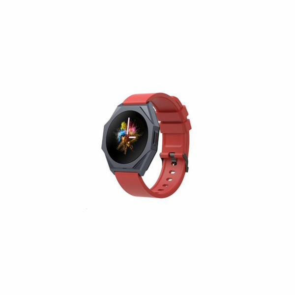 CANYON smart hodinky Otto SW-86, 1,3" LTPS, SpO2, HR, krevní tlak, 25 multi-sport, red