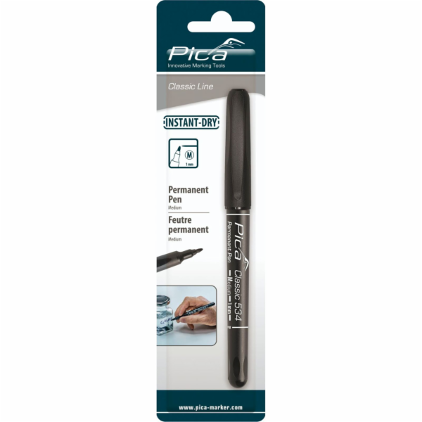 Pica Permanent Pen, 1,0mm black / Retail Packaging