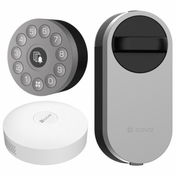 EZVIZ chytrý dveřní zámek + klávesnice + HUB (A3)/ Bluetooth 3.0/ černo-šedý