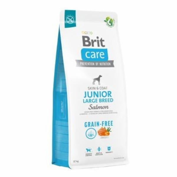 Dry food for young dog (3 months - 2 years) large breeds over 25 kg - Brit Care Dog Grain-Free Junior Large salmon 12kg