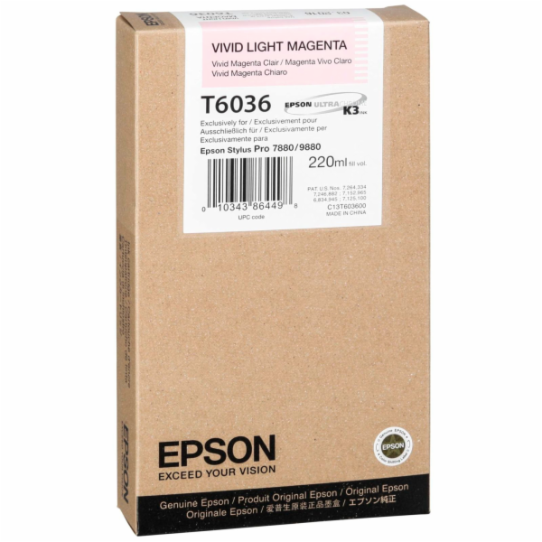 Epson cartridge vivid svetle cervena T 603 220 ml T 6036