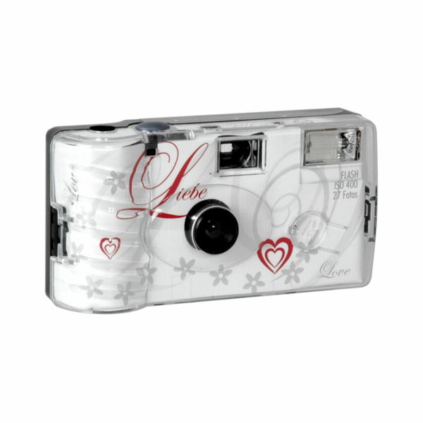 Fotoaparát na jedno pouzití s bleskem 400 27 "Love" bílý