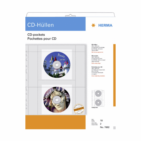 Herma CD-pouzdra pro 2 CD vc. papiroveho pouzdra 10 kusu 7682