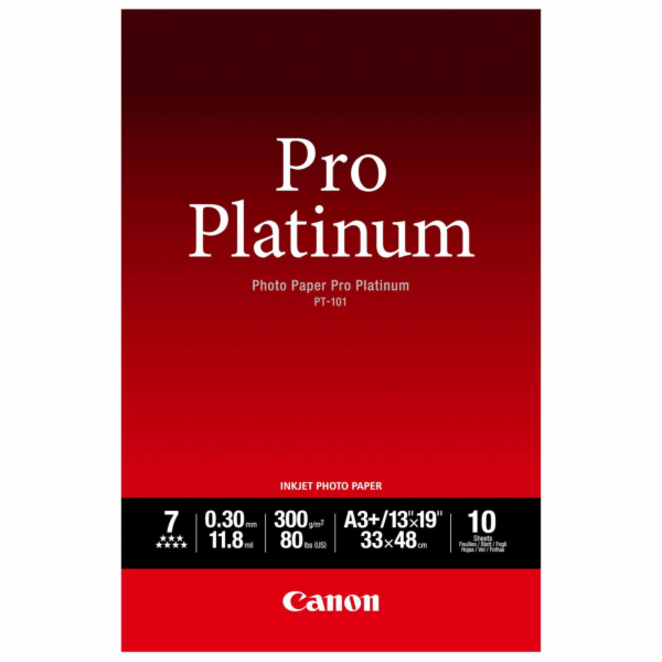 Canon PT-101 A 3+, 10 listu Photo Paper Pro Platinum 300 g