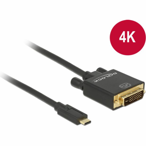 Delock Kabel USB Type-C™ samec > DVI 24+1 samec (DP Alt Mód) 4K 30 Hz 2 m černý